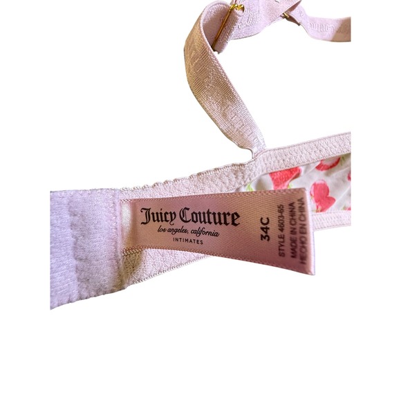 Juicy Couture Strawberry Print Bra Push Up‎ Padded Lingerie 34C - Picture 3 of 5